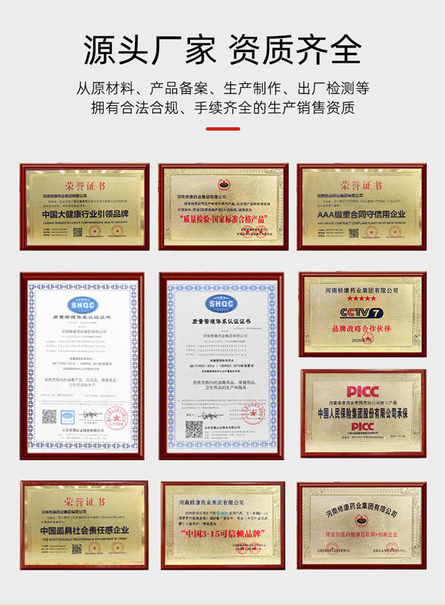 修康藥業行業及產品資質齊全